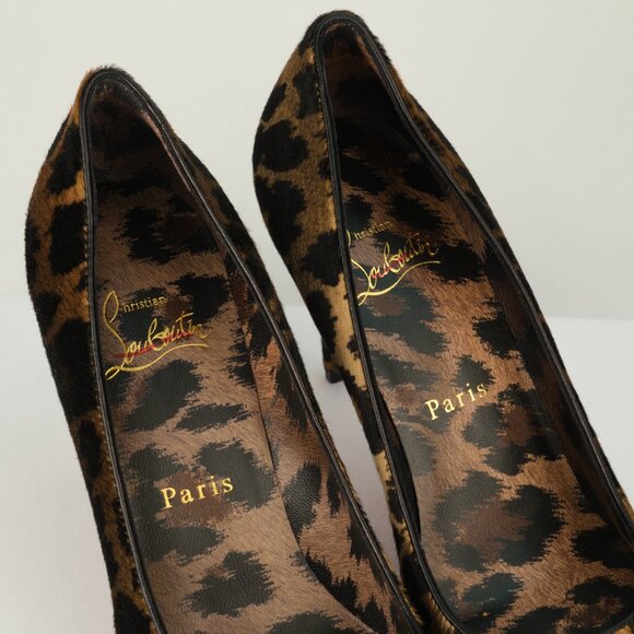 Christian Louboutin Pony Kitty Kate 85 Leopard Print Pumps,Brown, EU 36.5/US 6.5 - Picture 8 of 13